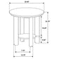 Ottowa Round Wood Side End Table with Shelf Washed Oak